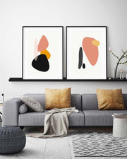 Organic Coral Shapes - Print Set Of 2-framed-Wall Art Print Set Of 2-Abstract House