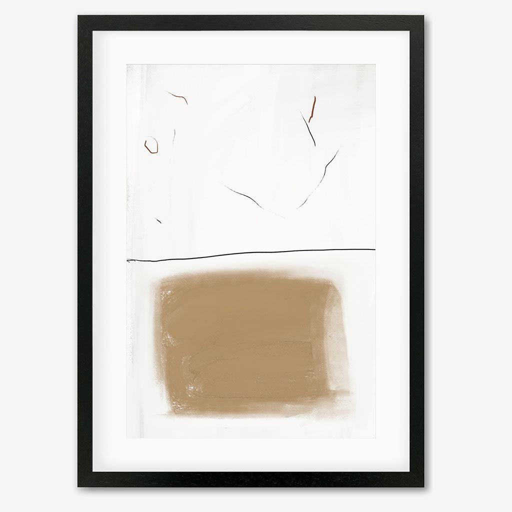 Rustic Lines Art Print - Black Frame - Abstract House