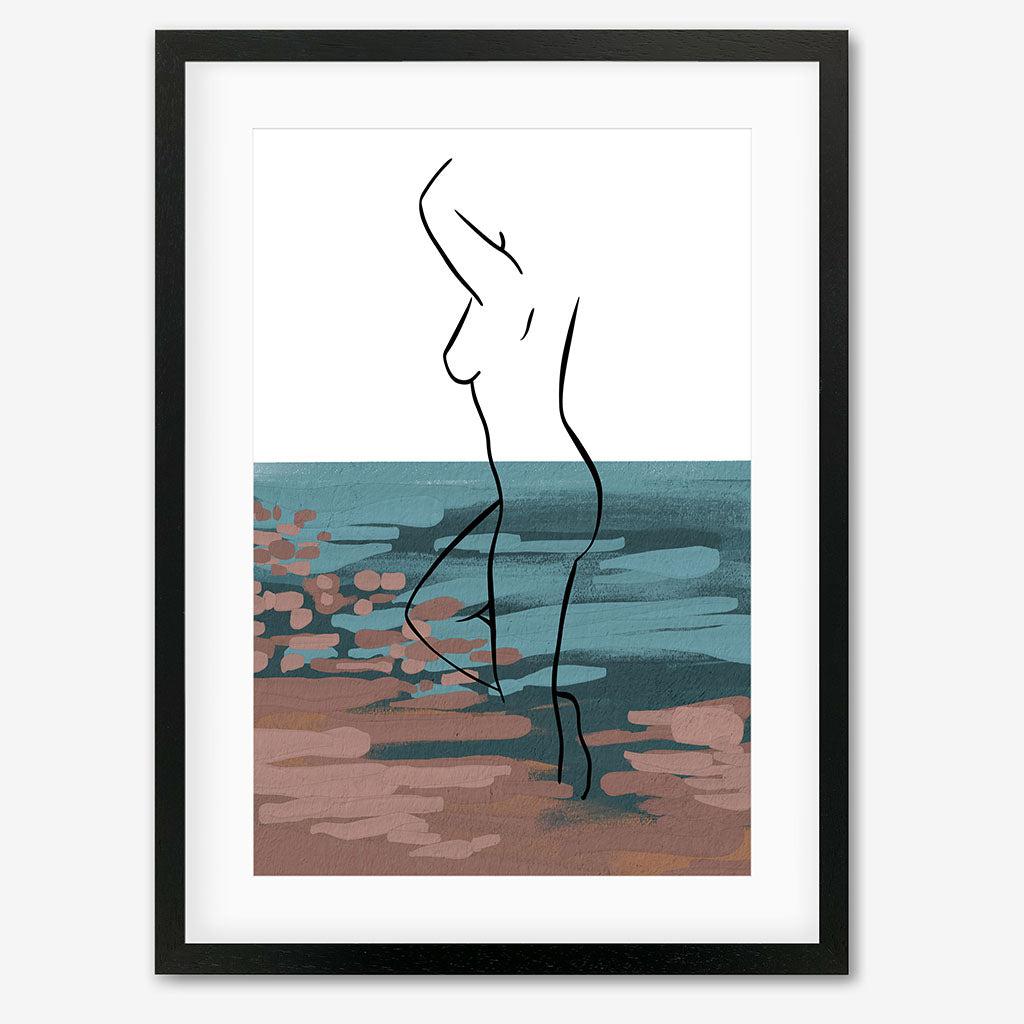 Abstract Figure Art Print - Black Frame - Abstract House