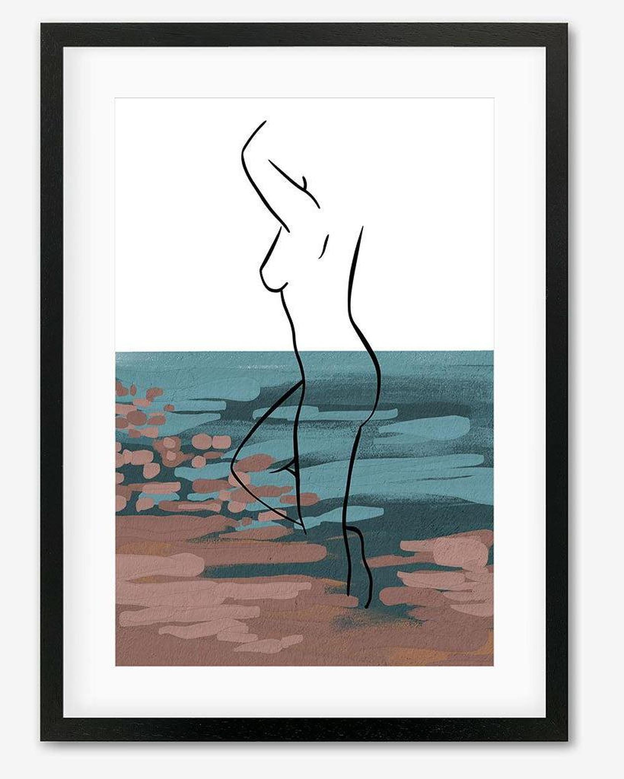 Abstract Figure Framed Art - Black Frame - Abstract House