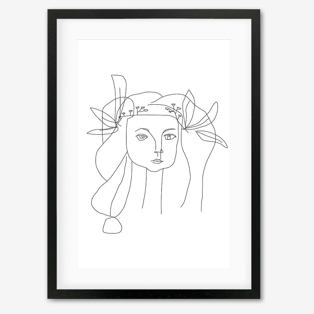 Picasso Female Face Framed Art - Black Frame - Abstract House