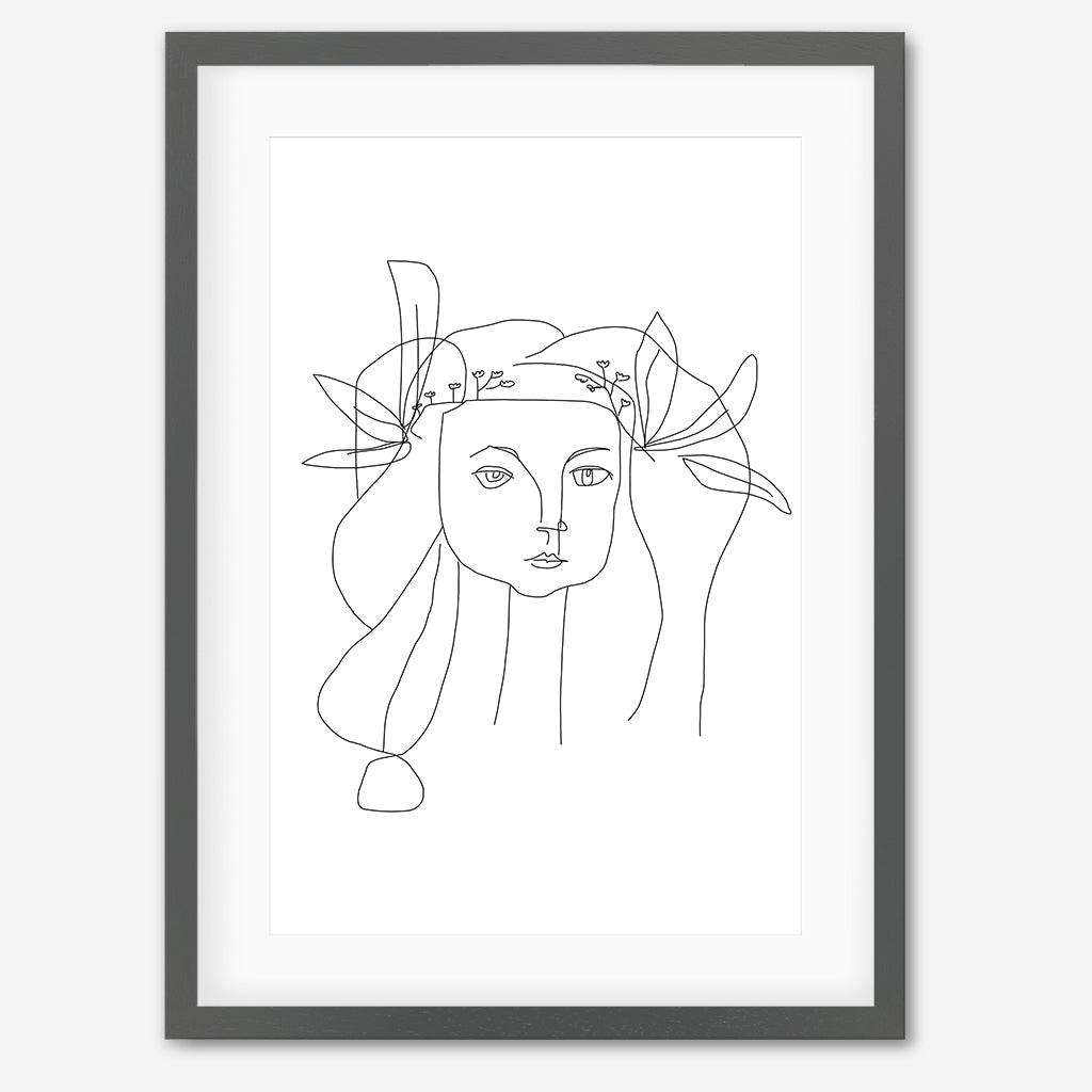 Picasso Female Face Framed Art - Grey Frame - Abstract House