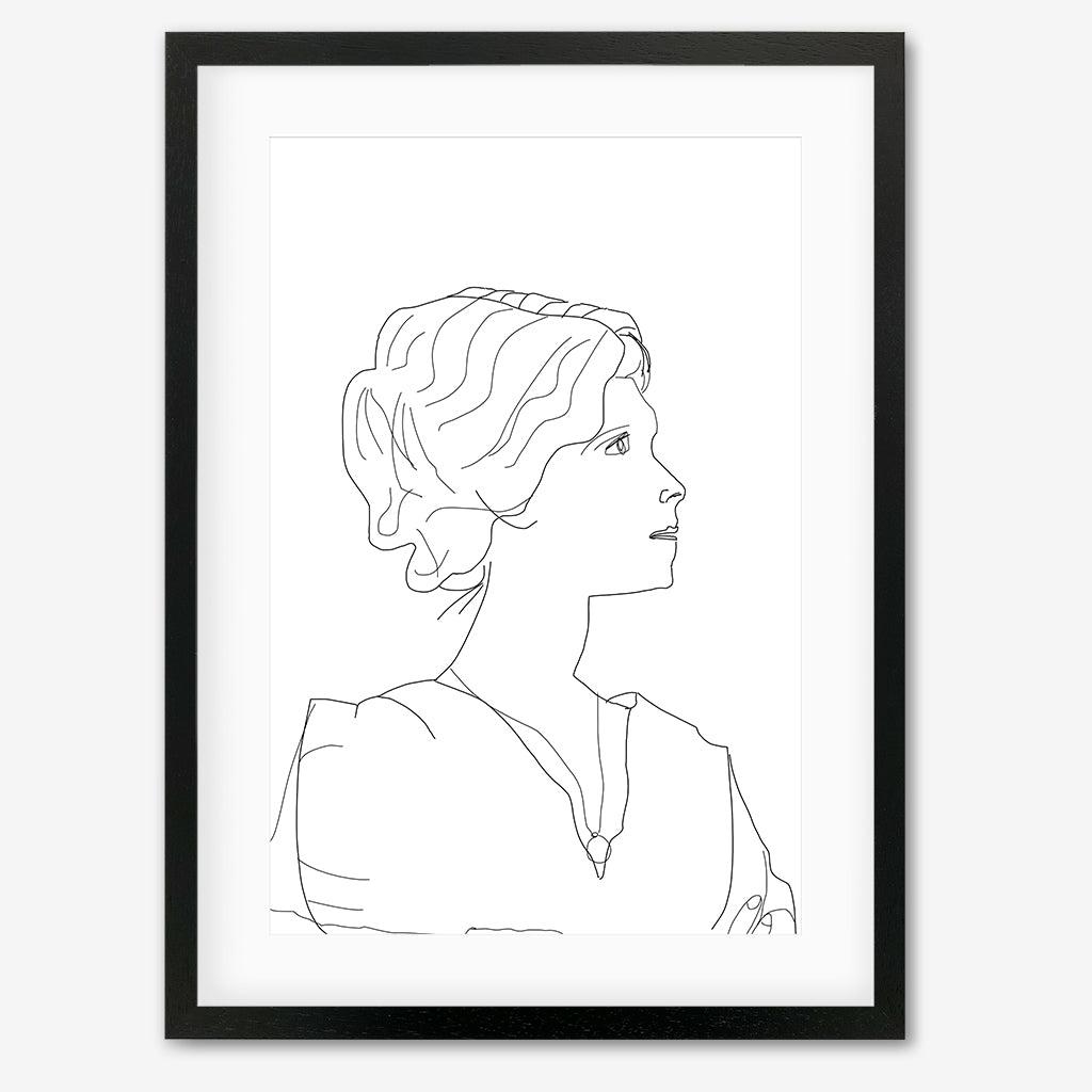 Picasso Female Portrait Framed Art - Black Frame - Abstract House
