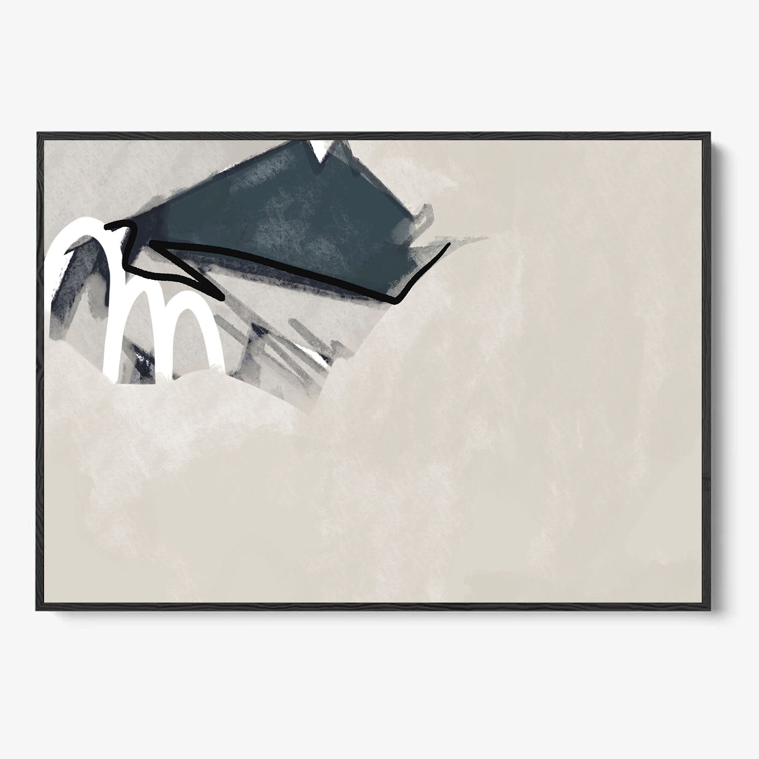 Retro Marks Framed Canvas-framed-Canvas Prints-Abstract House