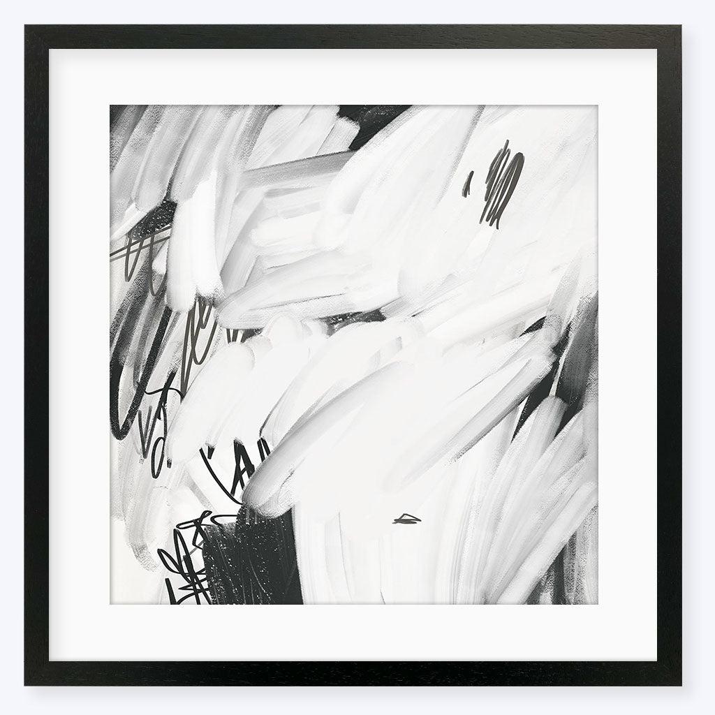 Abstract Brushed Square Art Print - Black Frame - Abstract House