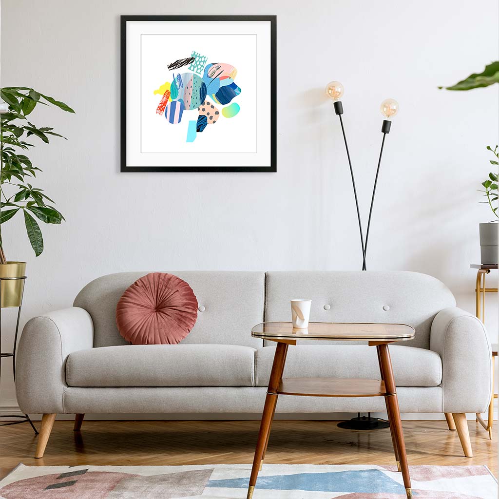 Abstract Colour Shapes Framed Print-framed-Square Art Prints-Abstract House