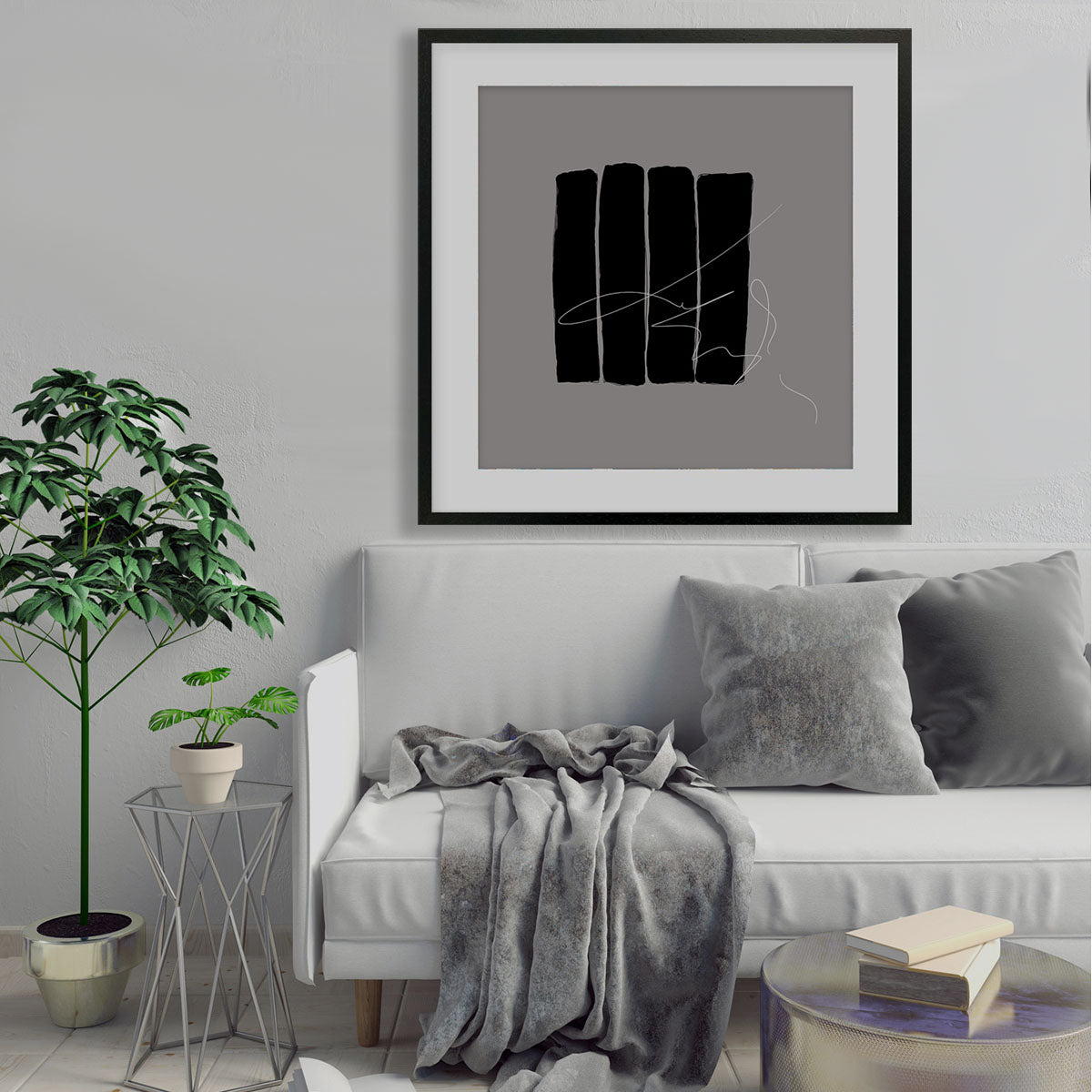Lyrical Abstract I Framed Art Print-framed-Square Art Prints-Abstract House