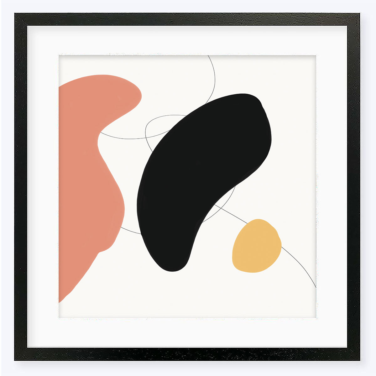 Abstract Bean Shapes Framed Art Print-framed-Square Art Prints-Abstract House