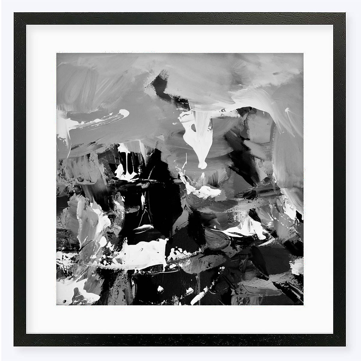 Black Abstraction II Framed Art Print-framed-Square Art Prints-Abstract House