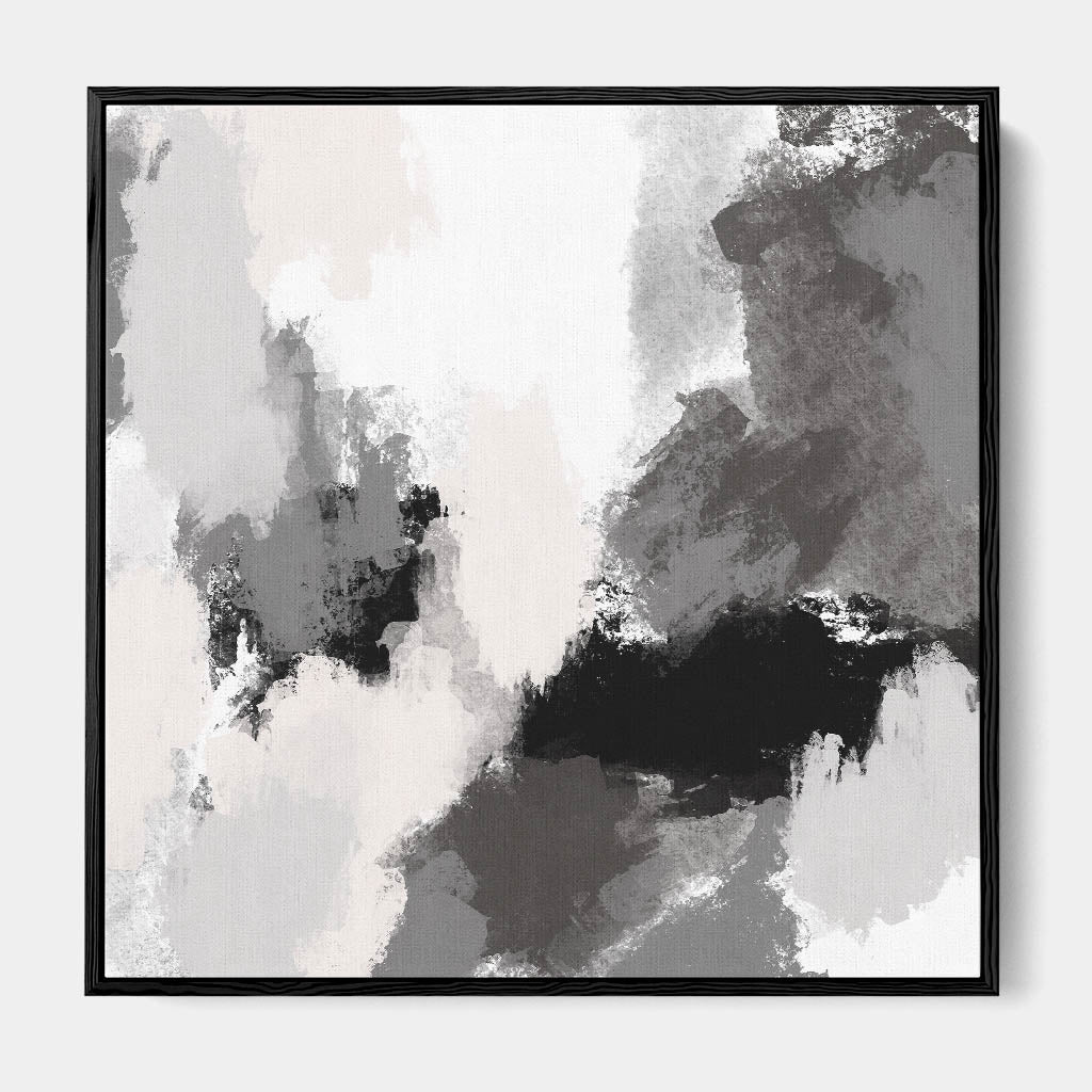 Abstract Grey Rush Framed Canvas-framed-Square Canvas Prints-Abstract House