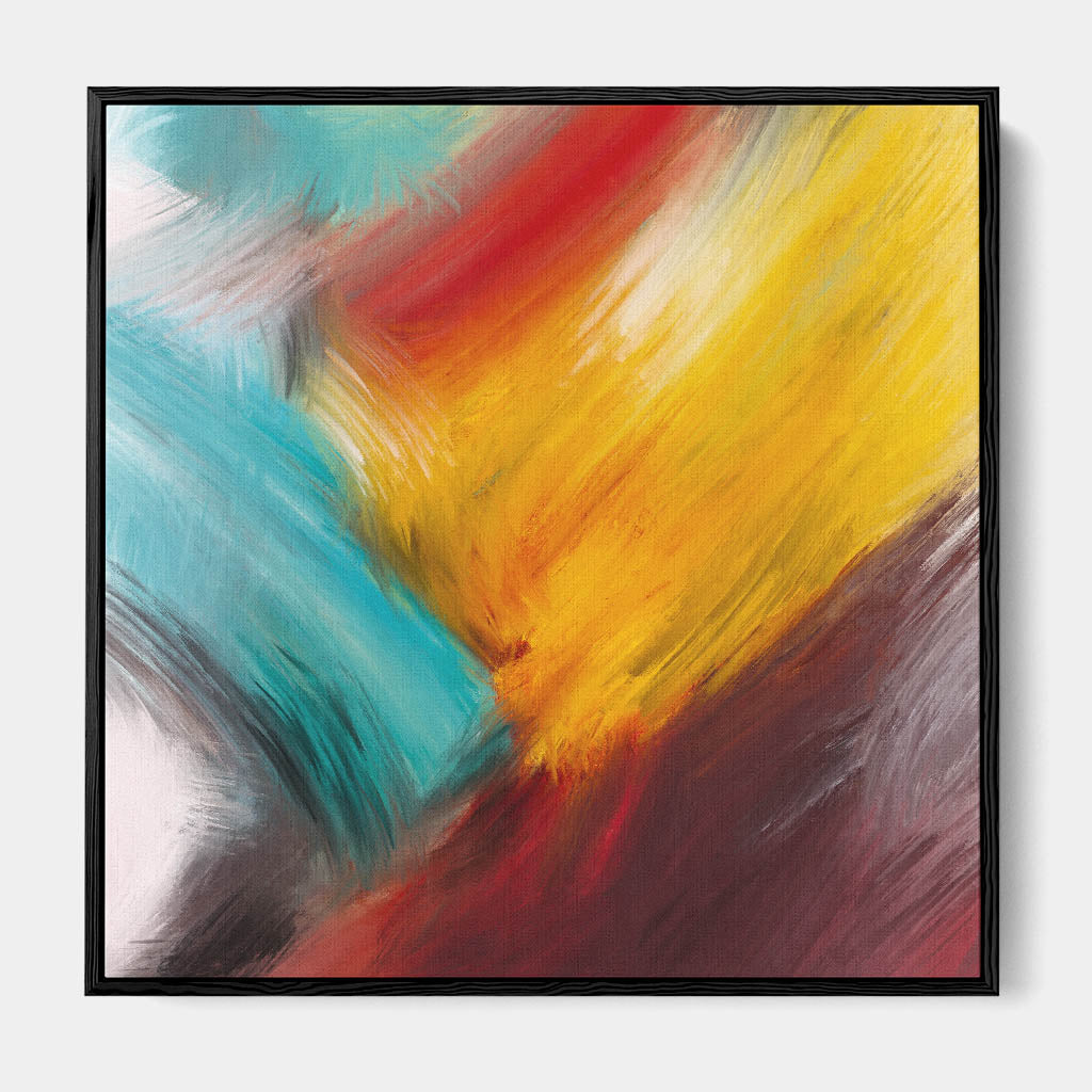 Colour Brush Framed Canvas-framed-Square Canvas Prints-Abstract House