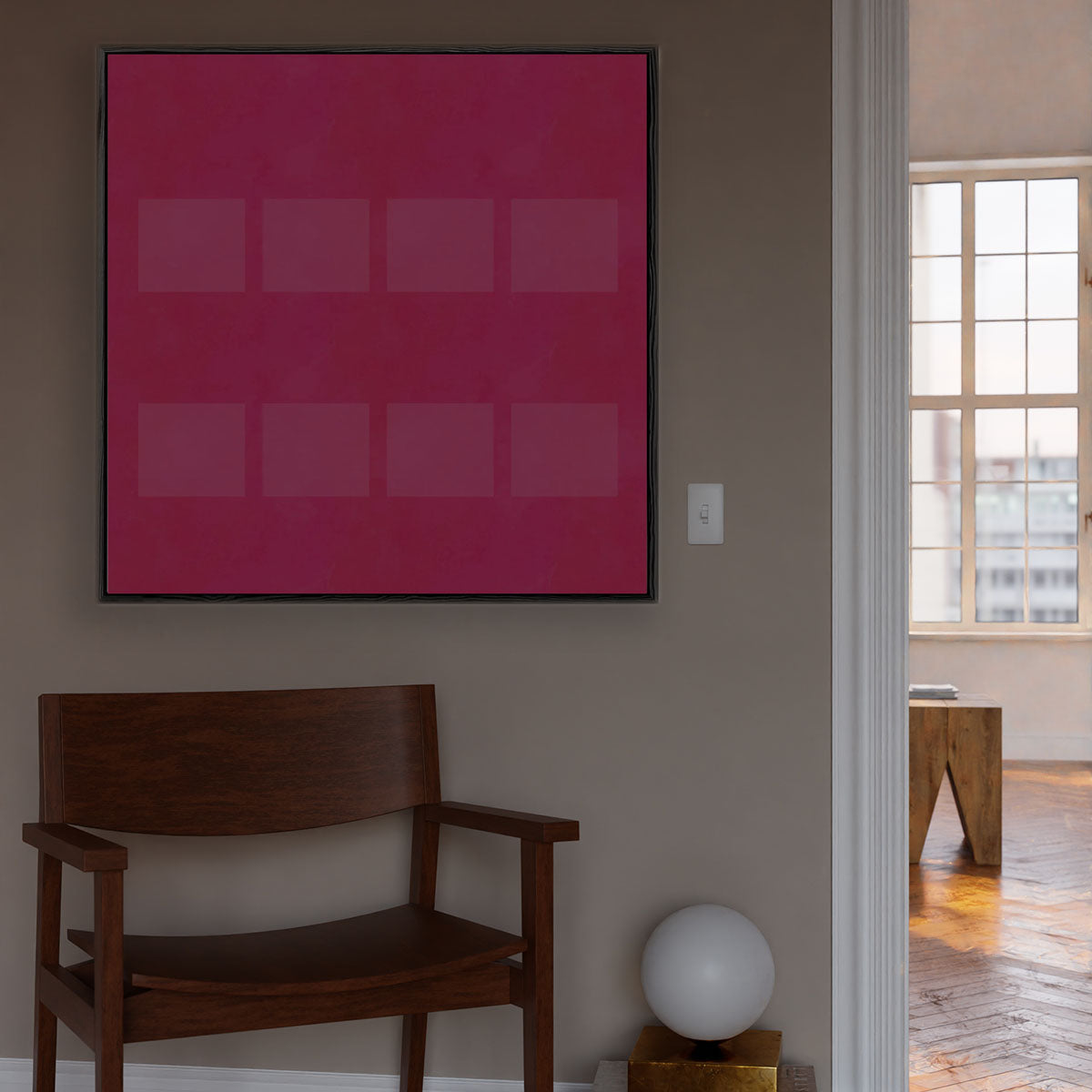 Viva Magenta I Framed Canvas-framed-Square Canvas Prints-Abstract House