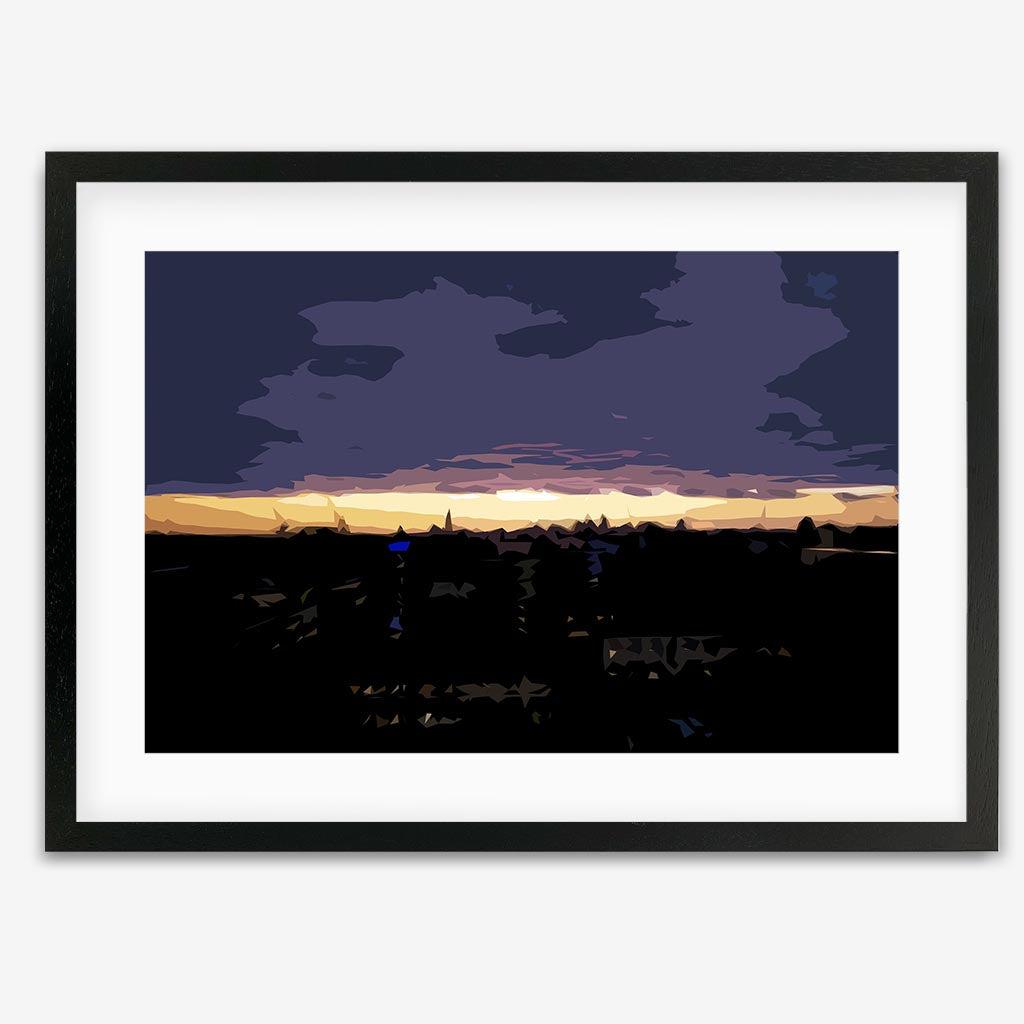 Brushed Canary Wharf 2 Art Print - Black Frame - Abstract House
