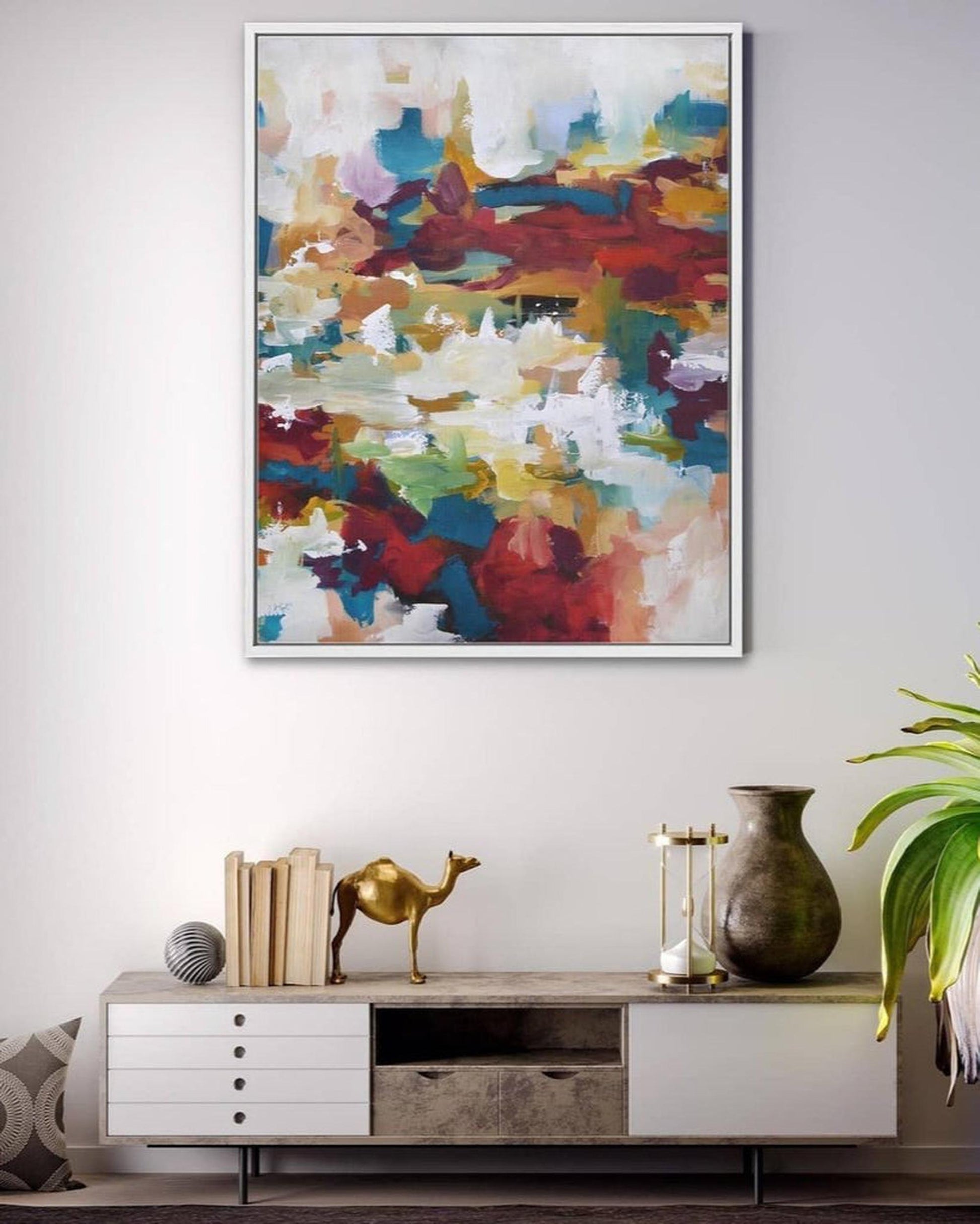 Abstract 412 Framed Canvas