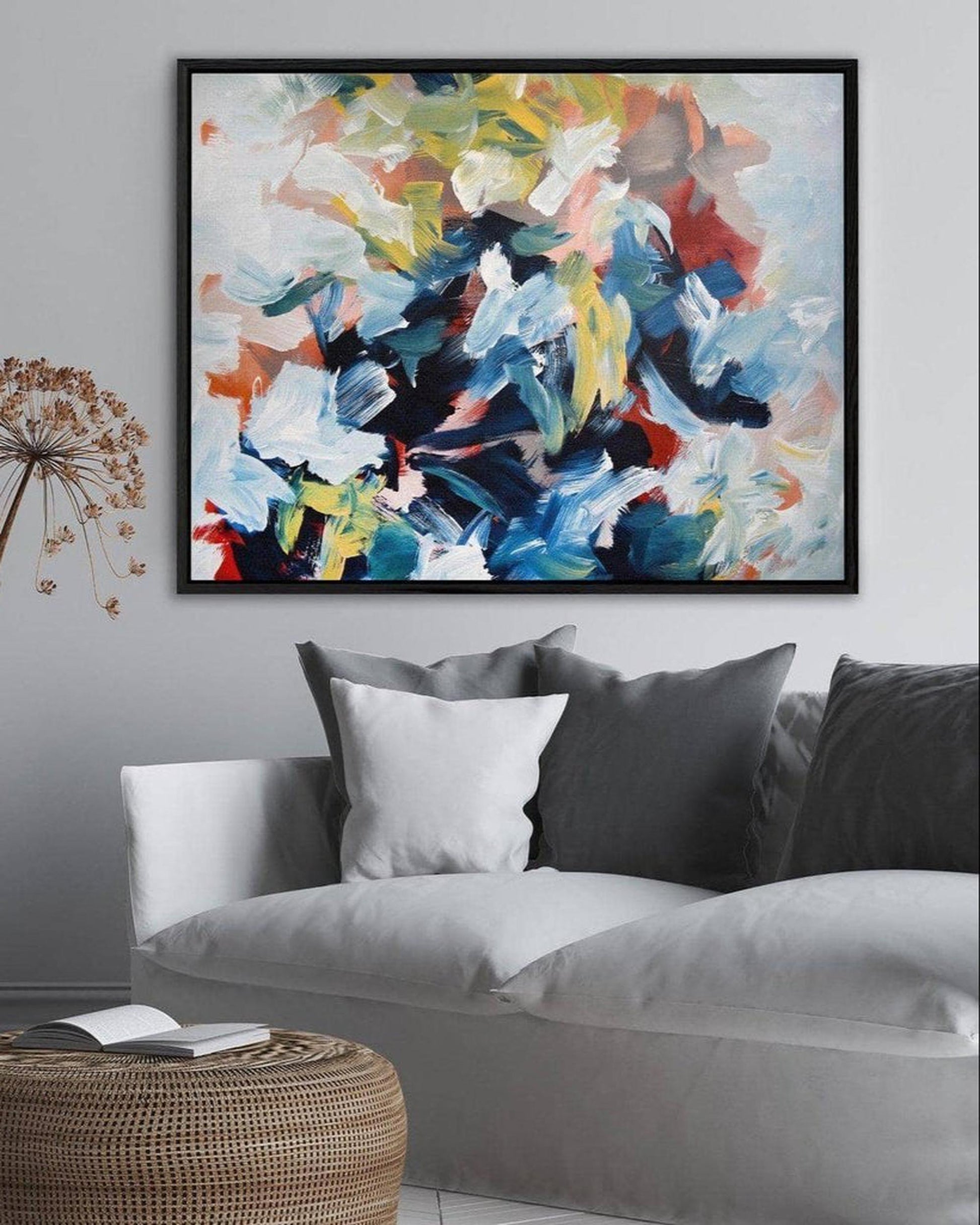 Abstract 448 Framed Canvas