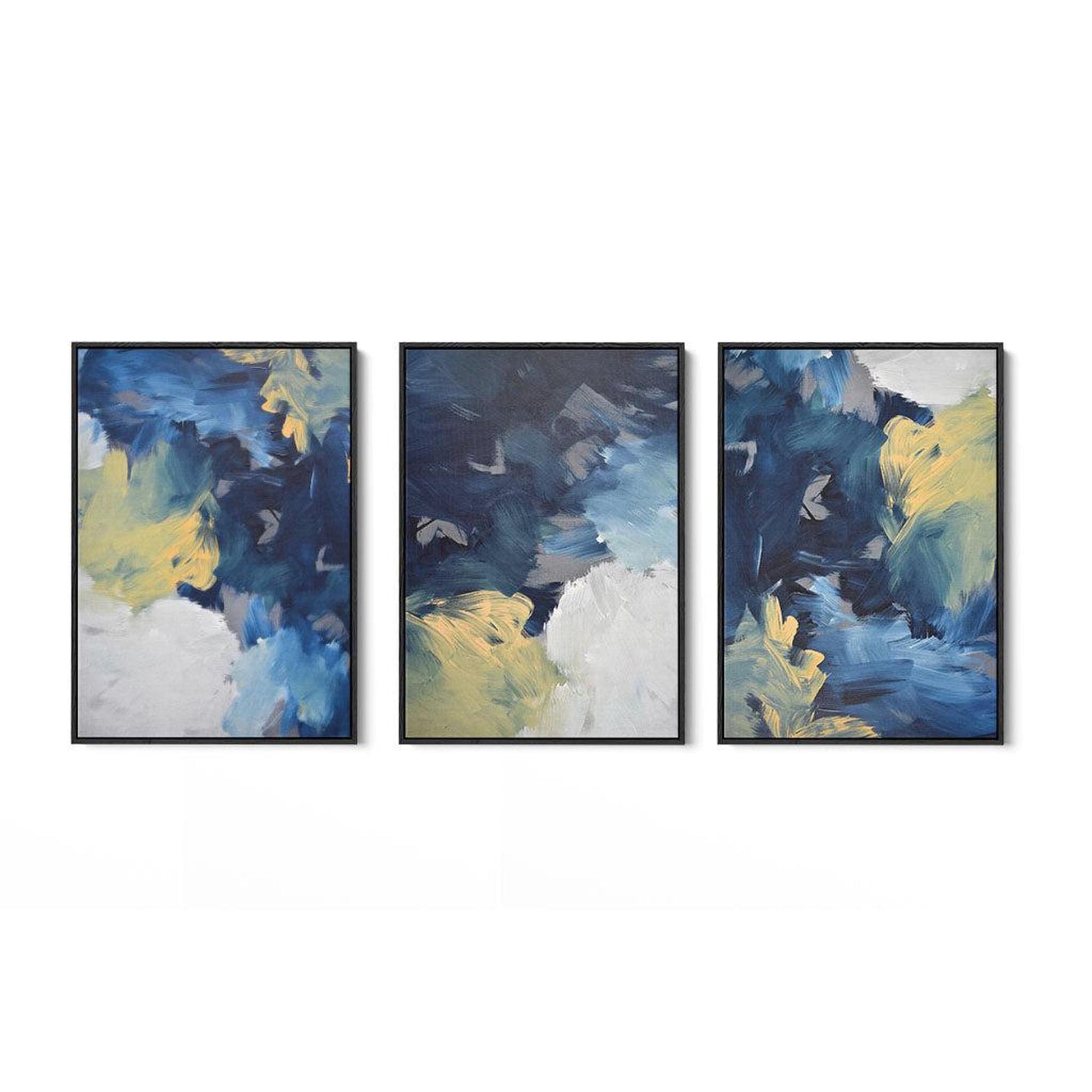 Abstract Birds In Flight Canvas Set Of 3 Black Canvas Set Of 3 - Abstract House
