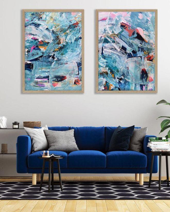 Abstract Colour Burst - Print Set of 2