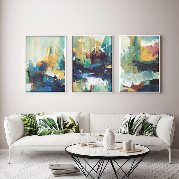 Abstract Colour Trio Canvas Set Of 3