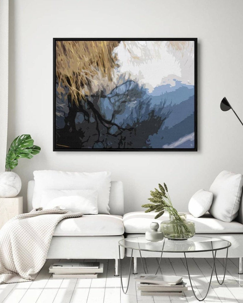 Abstract Landscape Reflection Framed Canvas