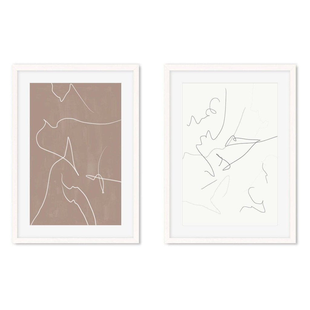 Abstract Line Drawing - Print Set Of 2
