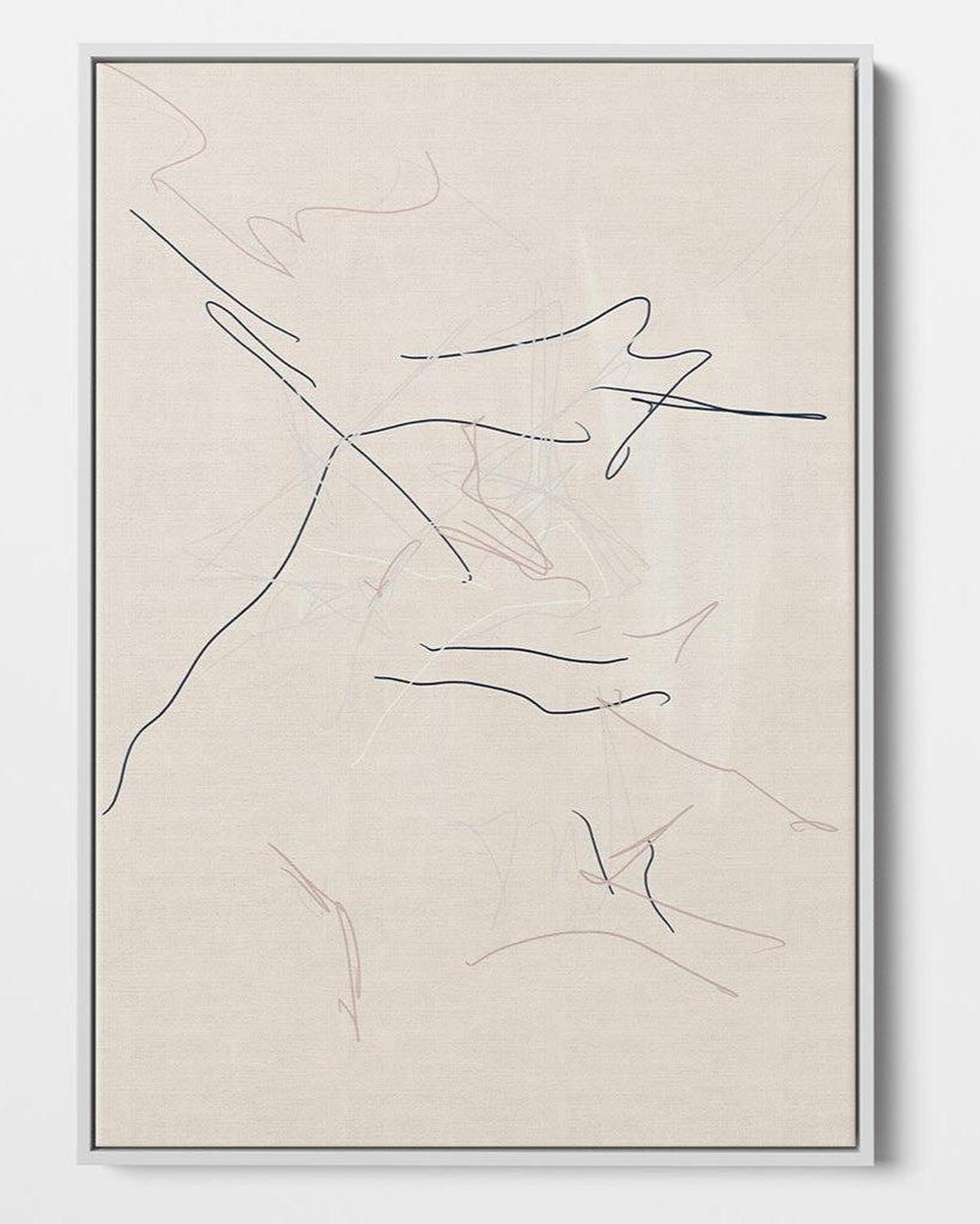 Abstract line art on a beige background