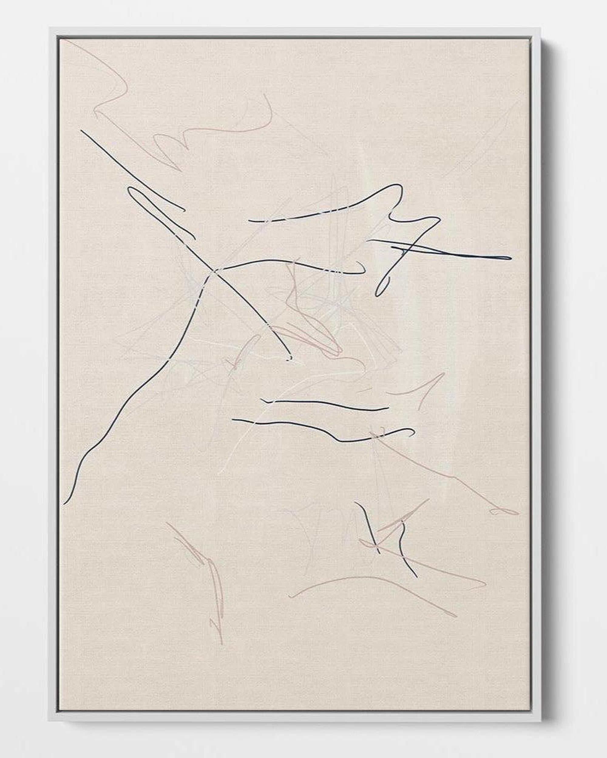 Abstract line art on a beige background