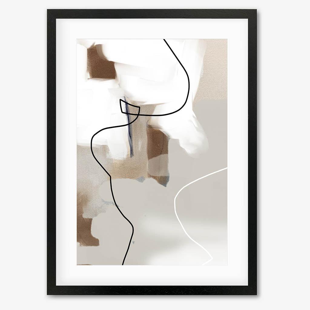 Abstract Neutral Textures Art Print Black Frame Wall Art Print - Abstract House