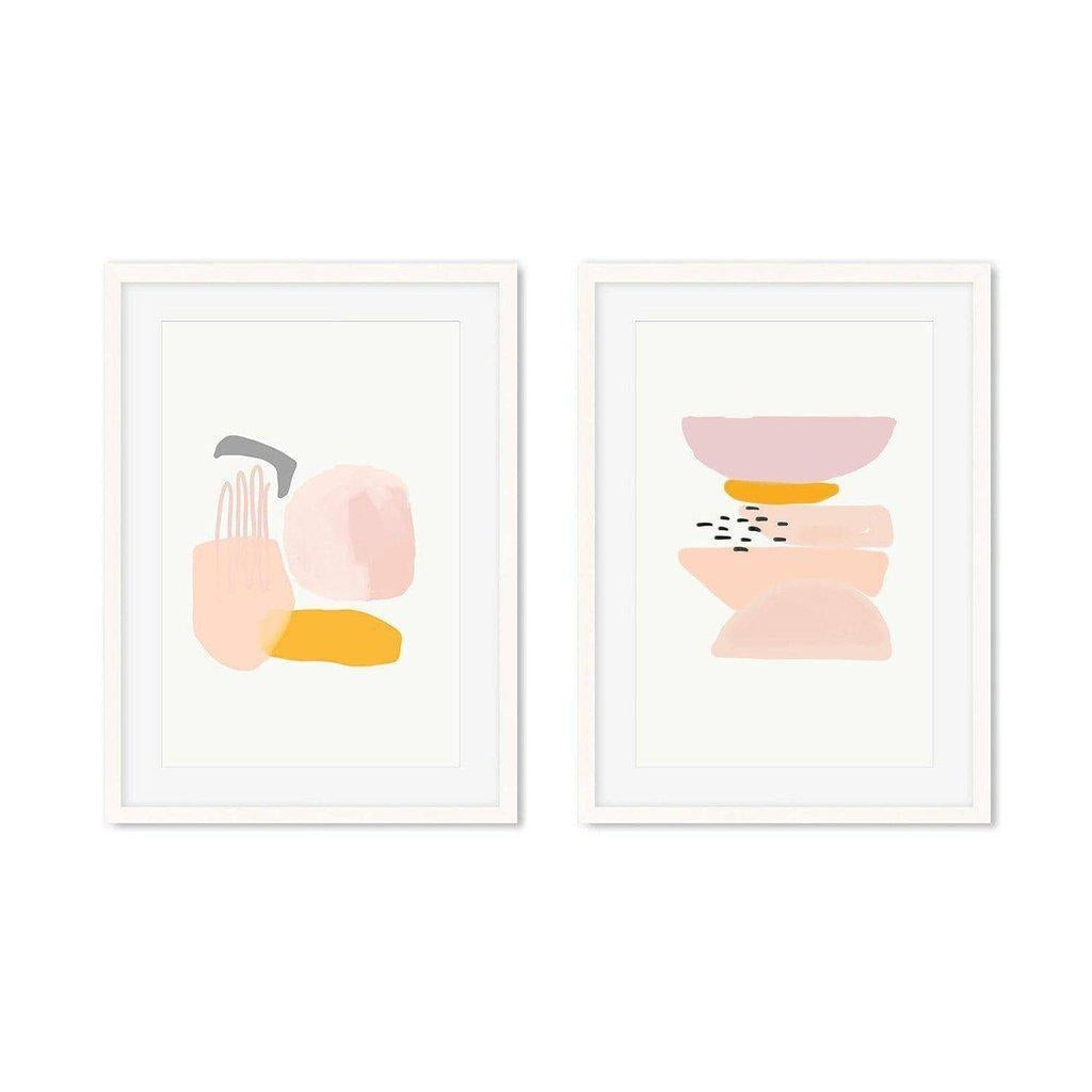 Abstract Peach Shapes - Print Set Of 2