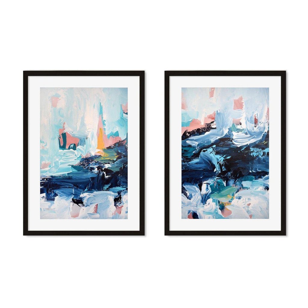 Abstract River Flow Set Of 2 Prints
