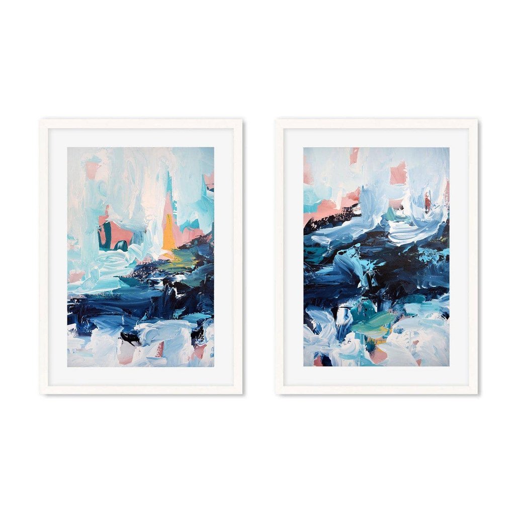 Abstract River Flow Set Of 2 Prints