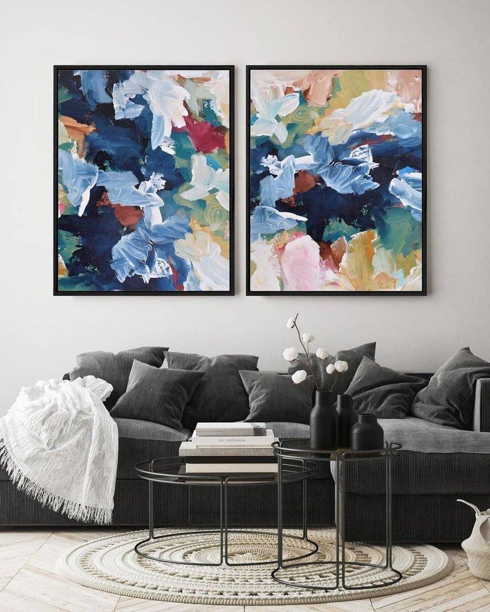 Abstract Streams Canvas Set Of 2