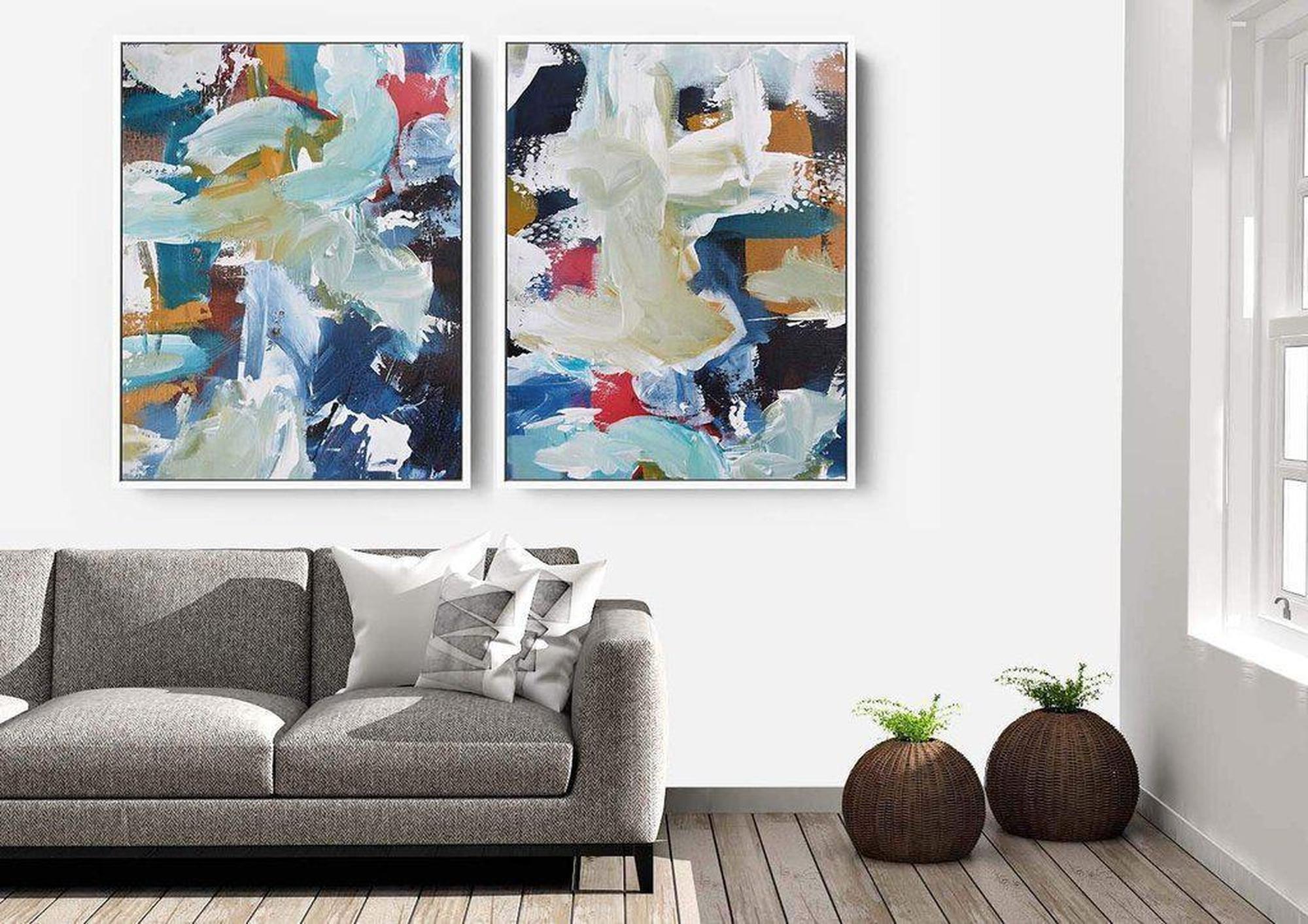 Abstract Sunset Canvas Set Of 2