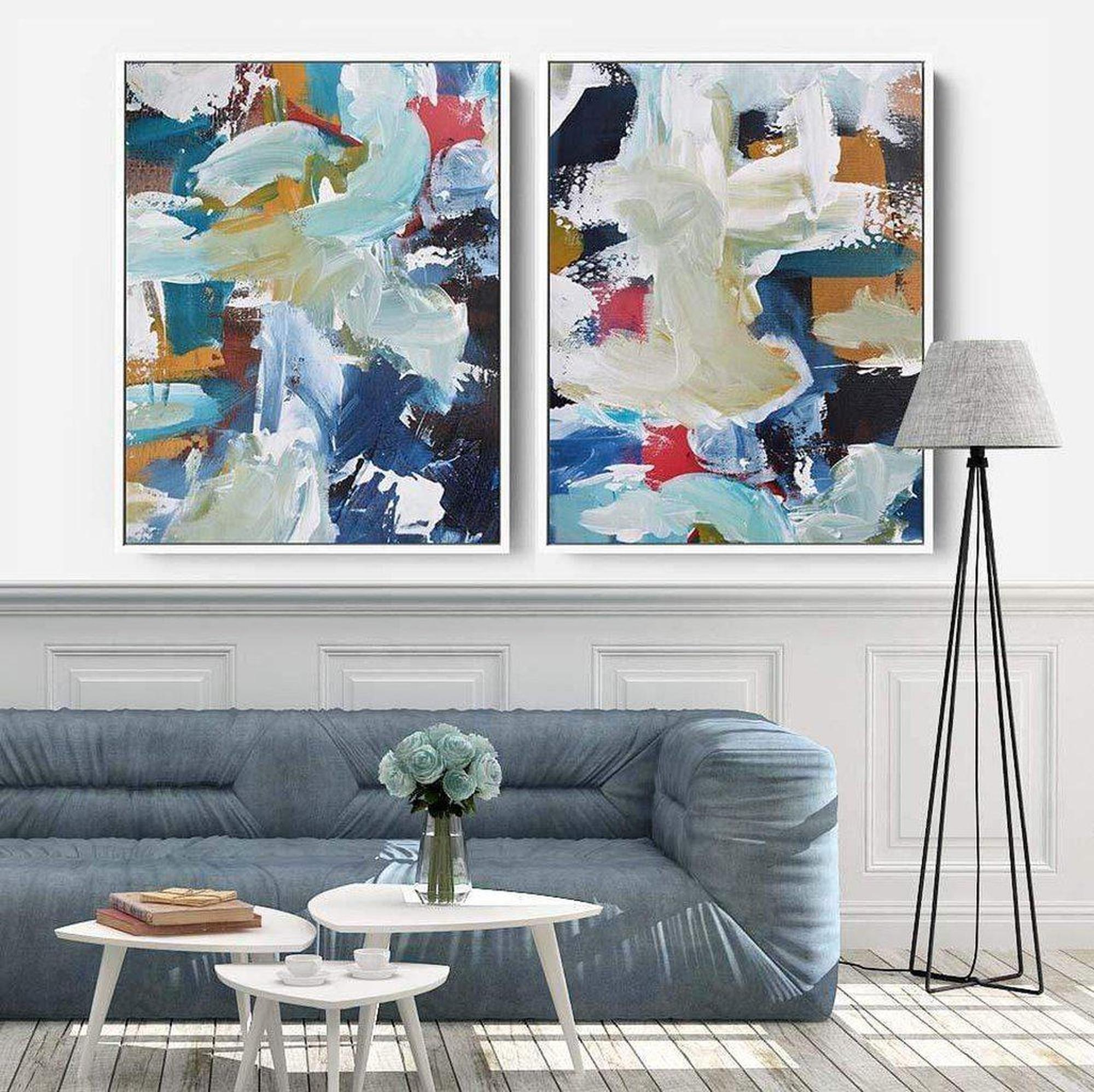 Abstract Sunset Canvas Set Of 2