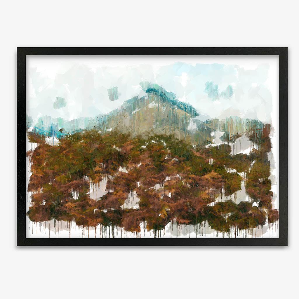 Autumn Mountain Views Art Print Black Frame Wall Art Print - Abstract House