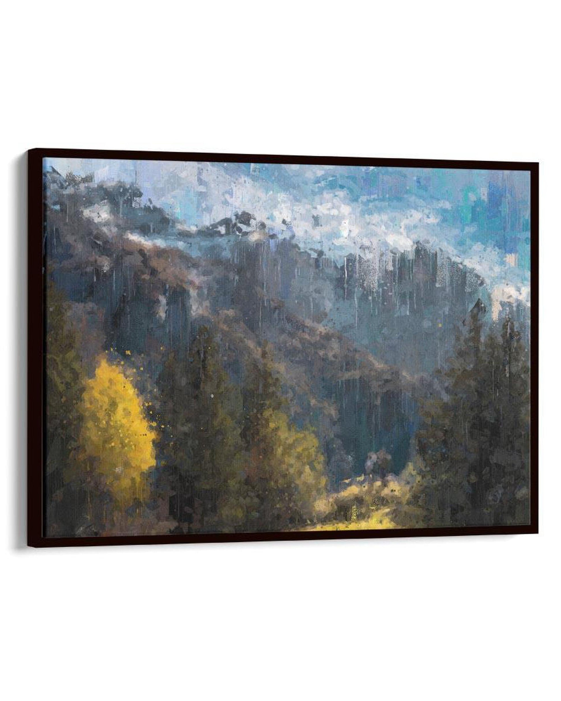 Beyond The Valley Framed Canvas-Abstract House