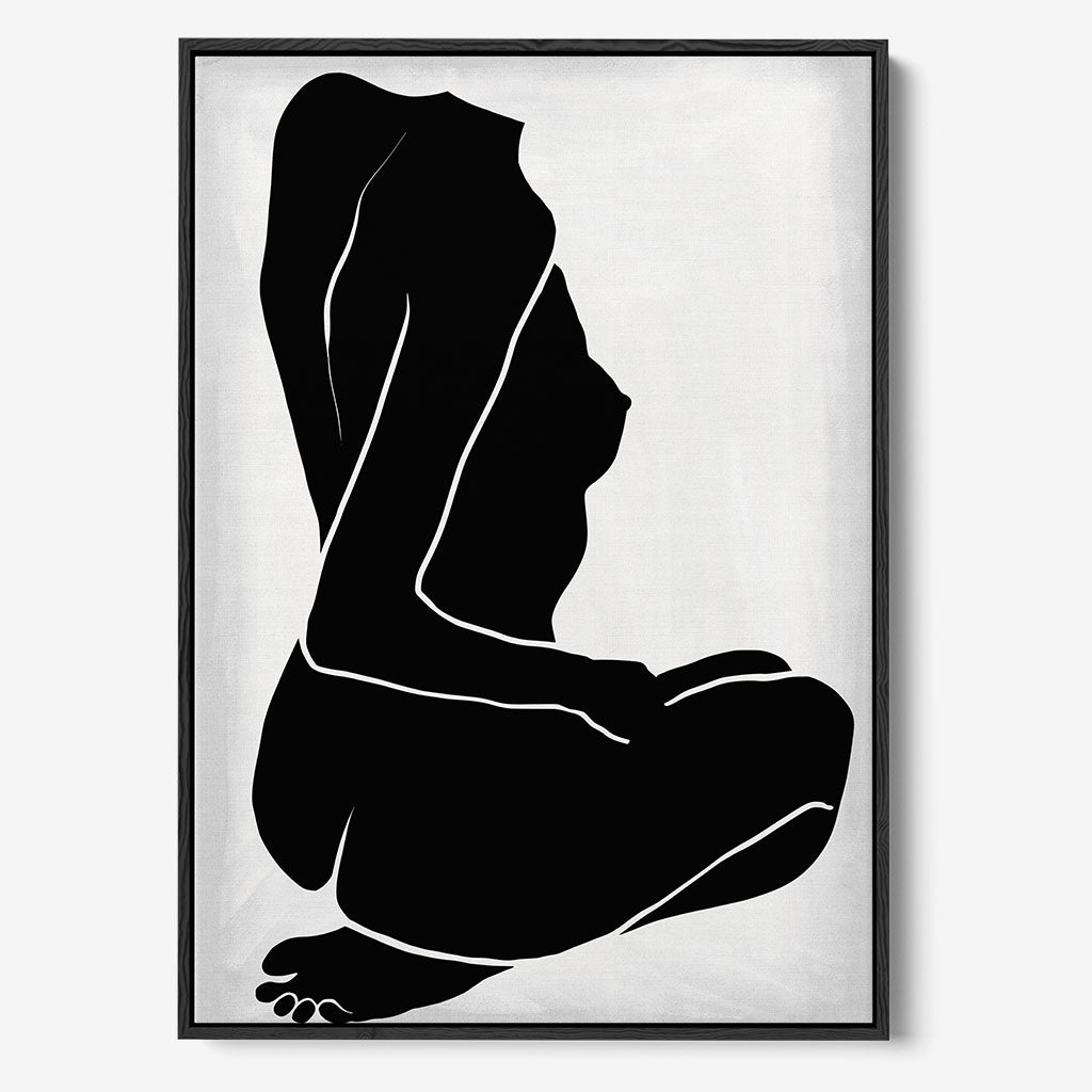 Black Nude Body Framed Canvas Black Canvas Prints - Abstract House
