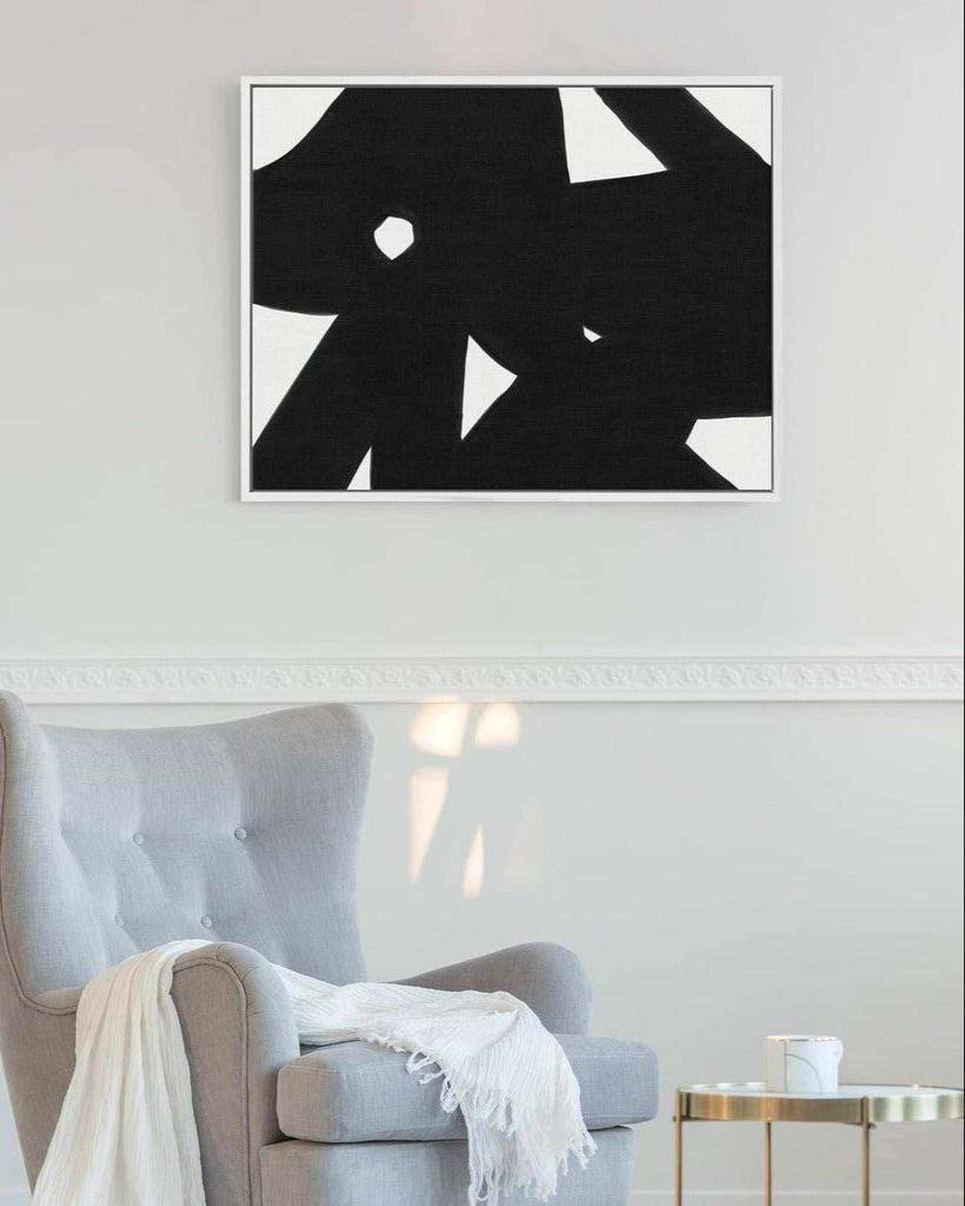 Black & White Abstract Framed Canvas