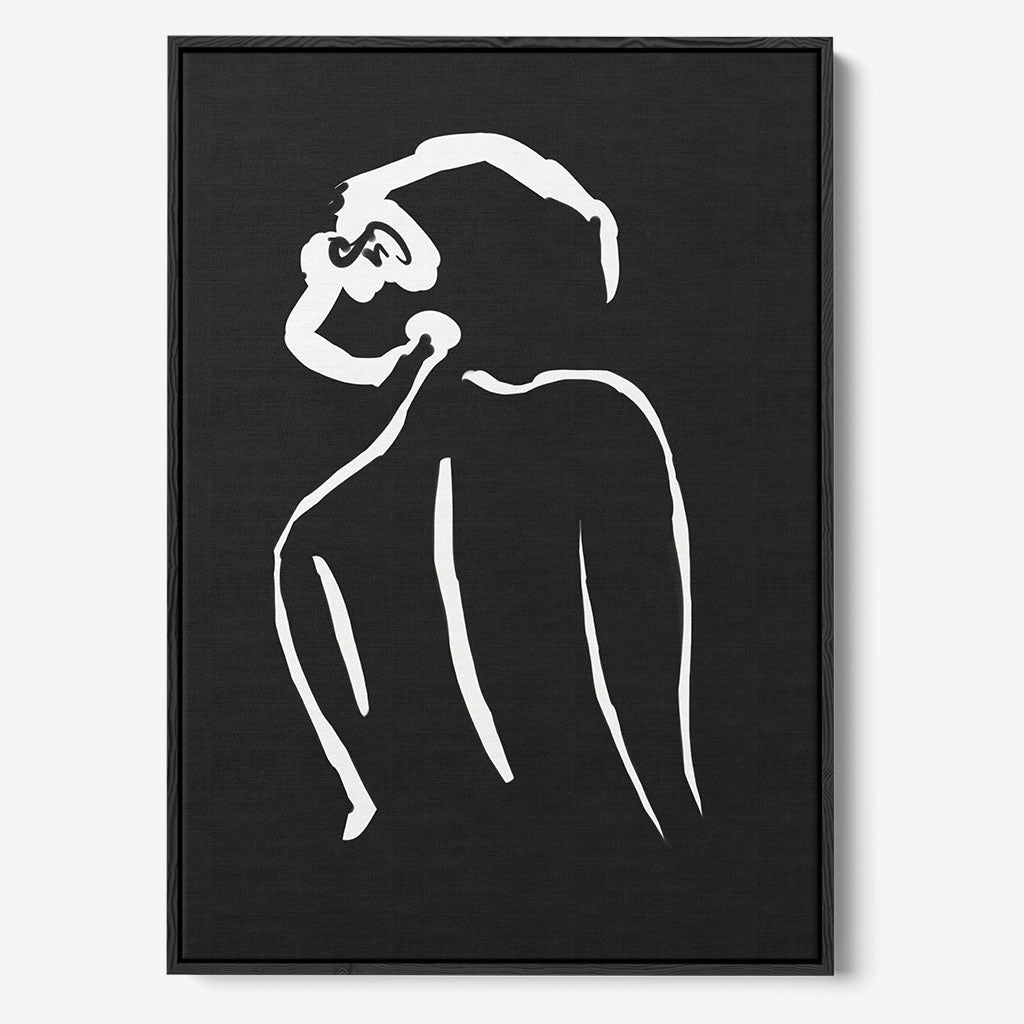 Black & White Nude Framed Canvas Black Canvas Prints - Abstract House