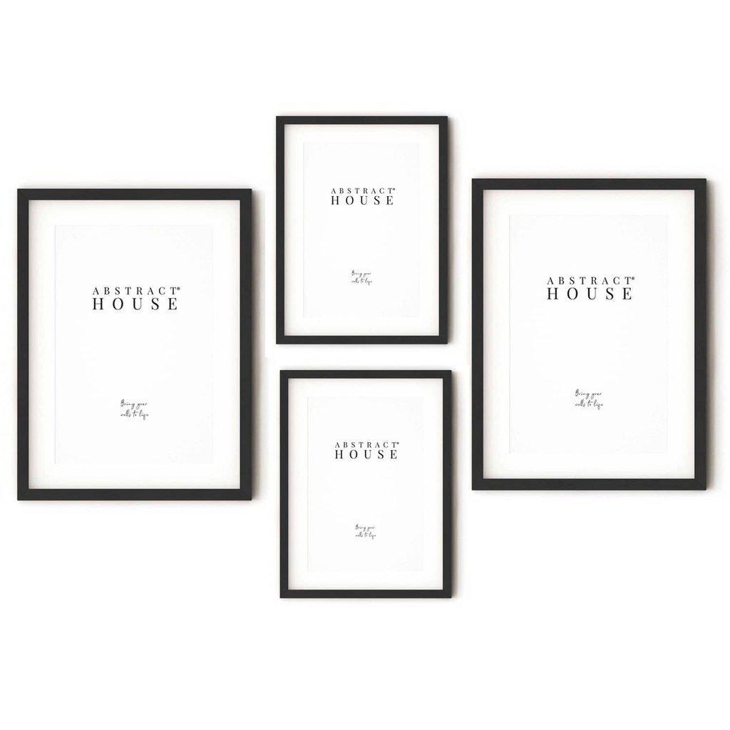 Black Wooden Frame Gallery Wall, Set Of Four