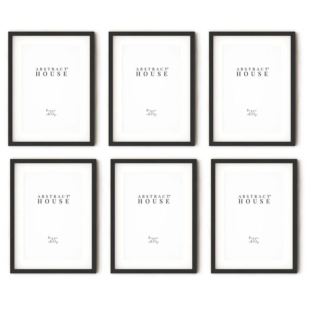 Black Wooden Frame Gallery Wall, Set Of Six