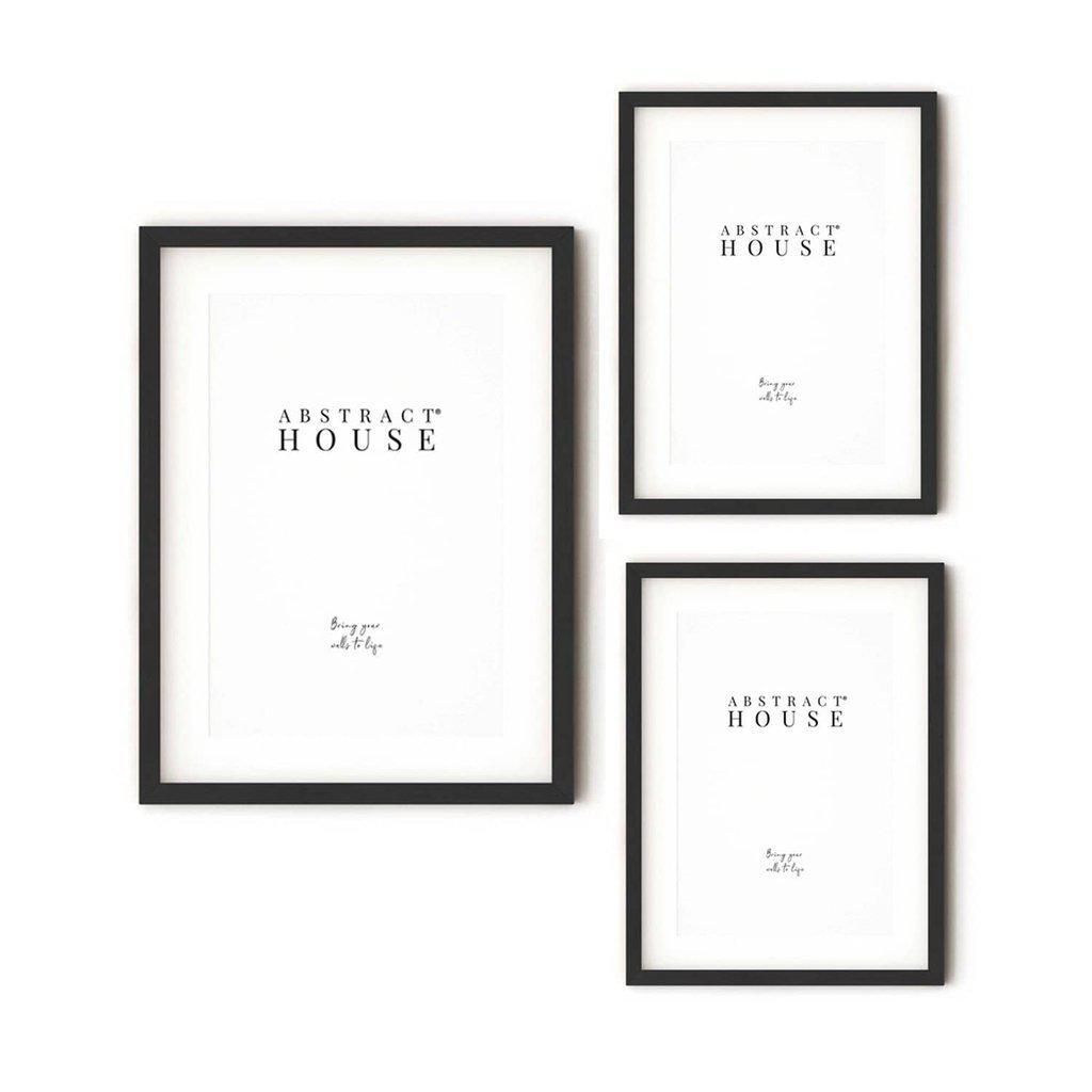 Black Wooden Frame Gallery Wall, Set Of Three