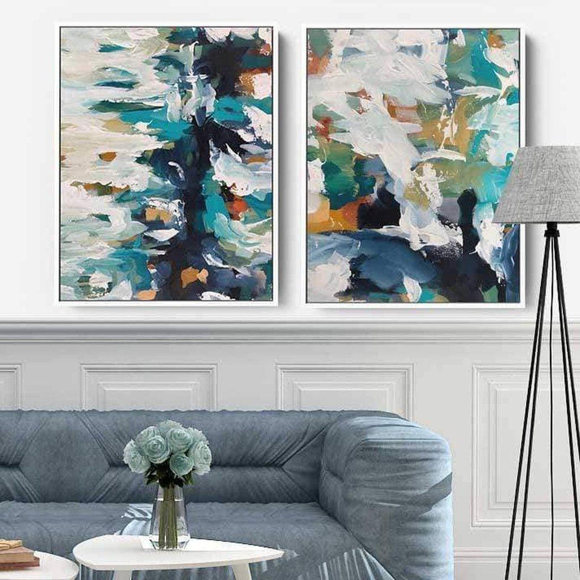 Blue Water Canvas Set Of 2