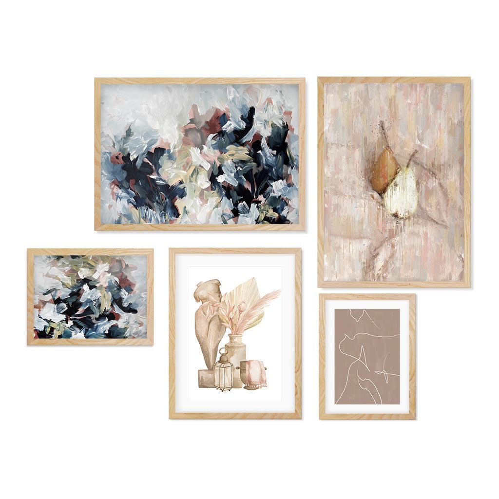 Blushed Neutrals & Navy Gallery Wall Art Gallery Wall Art - Abstract House