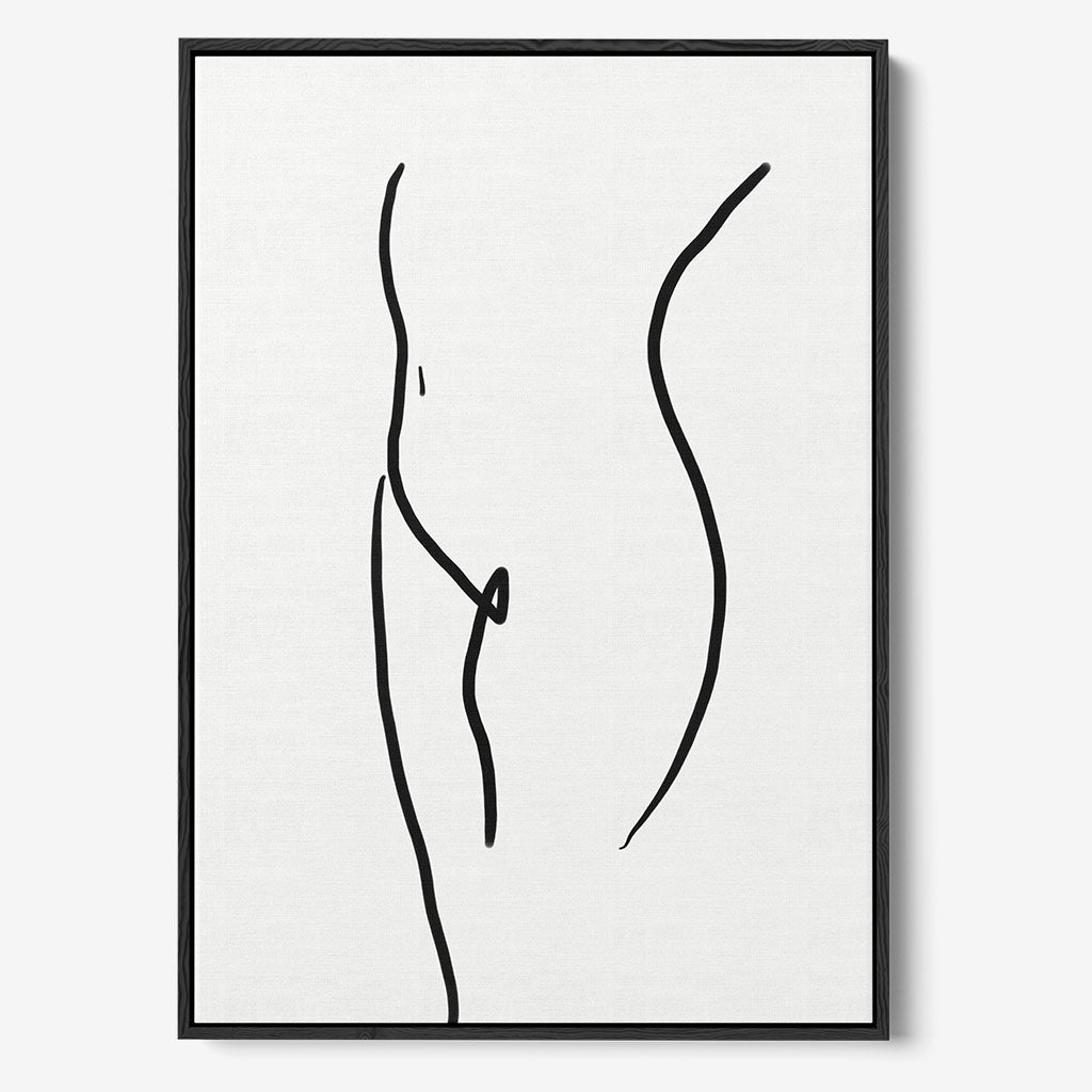 Body Line Framed Canvas Black Canvas Prints - Abstract House