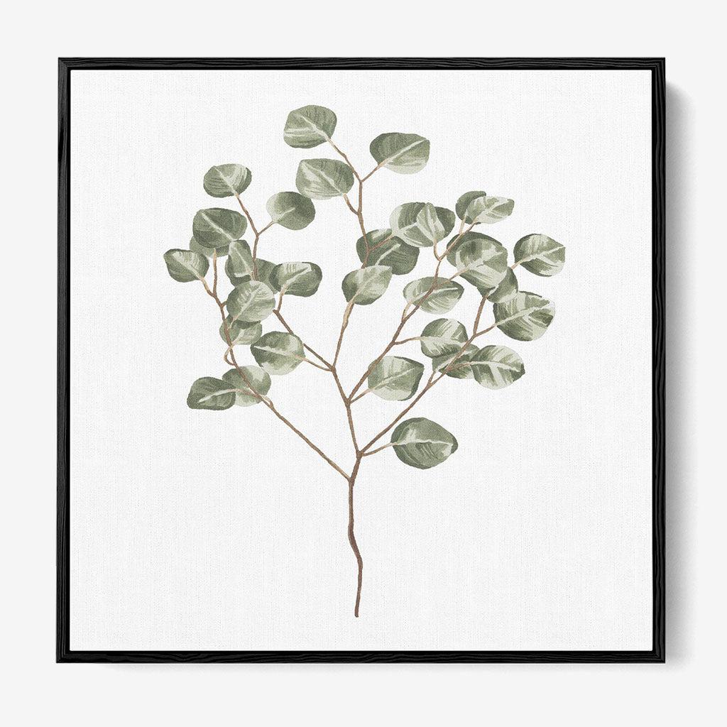Botanical Branch Square Canvas Print Black Frame Square Canvas Prints - Abstract House