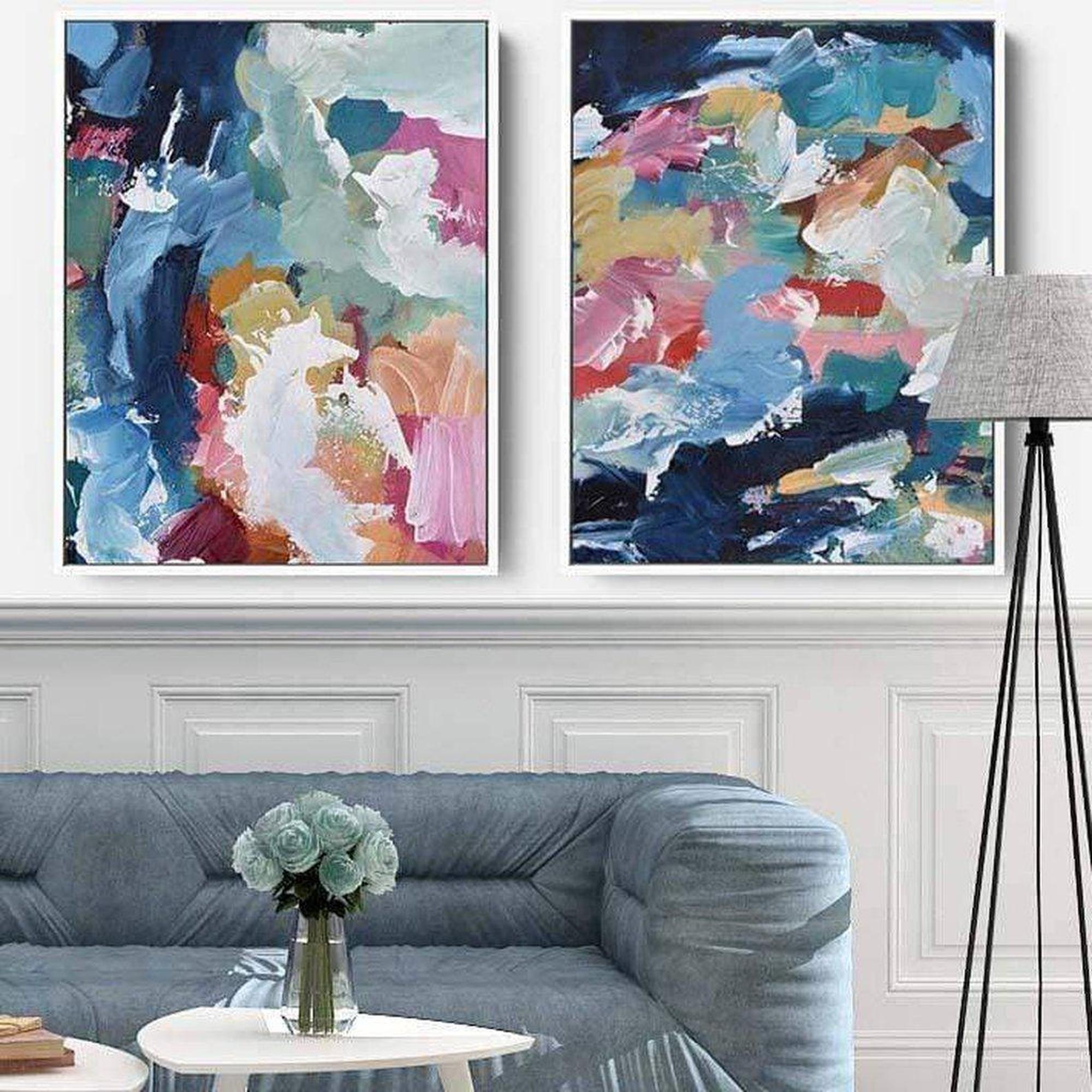 Bright & Colourful Abstract Canvas Set Of 2