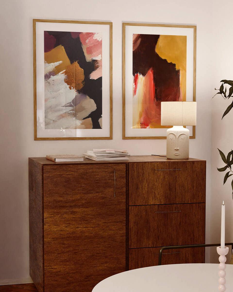 Abstract Texture Set Of 2 Prints-framed-Wall Art Print Set Of 2-Abstract House