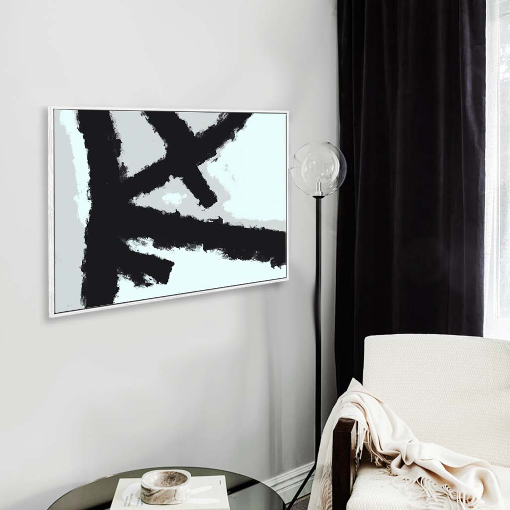 Blue Avenue Framed Canvas-framed-Canvas Prints-Abstract House