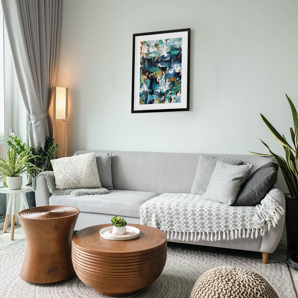 Colour Block 55 Limited Edition Print Black Frame Limited Edition - Abstract House