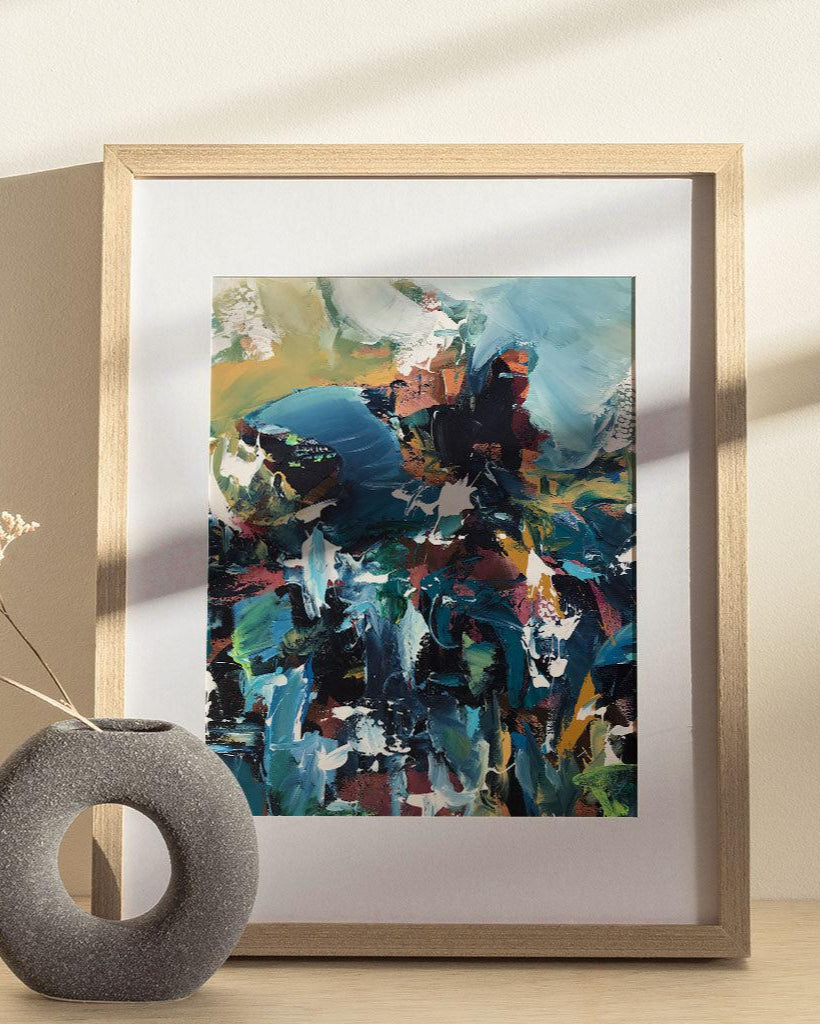 Colour Block 62 Limited Edition Print Black Frame Limited Edition - Abstract House